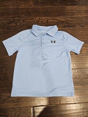 Under Armour Boys Polo, Blue, Size L, Heat Gear, Great Condition